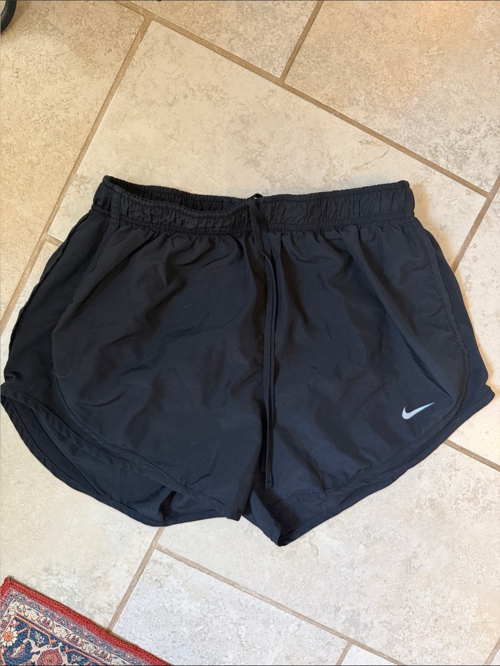 Nike Women's Black Athletic Running Shorts with Swoosh